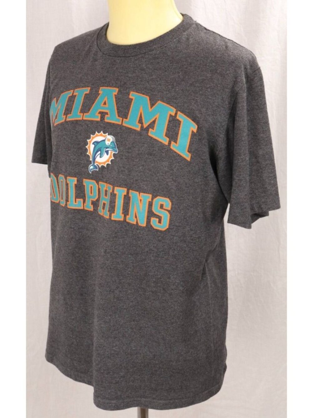 NFL Team Apparel T Shirt Women M Gray Miami Dolphins graphic Logo Football VTG - Picture 4 of 10